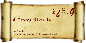 Árvay Gizella névjegykártya