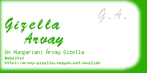 gizella arvay business card